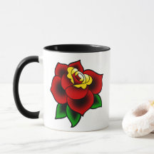 Traditionelle Rosen-Tätowierungs-Kaffee-Tasse