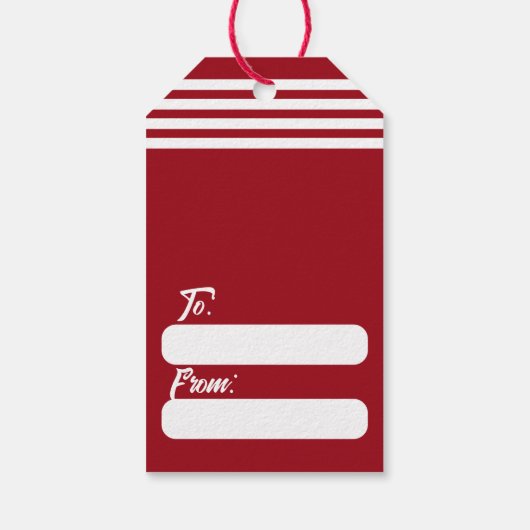 TRADITIONELLE ROT & WEISS KANN CHRISTMAS GESCHENKANHÄNGER (Rückseite)