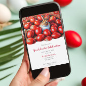 Traditionelle rote Eier mit Kaninchen Einladung