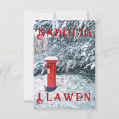 Traditionelle rote Postfach und Schnee auf Bäumen (Vorderseite)