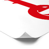 Traditionelle rote Postfach und Schnee auf Bäumen Poster (Ecke)