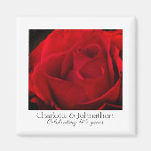 Traditionelle rote Rose 40. Hochzeitstag Magnet (Vorne)
