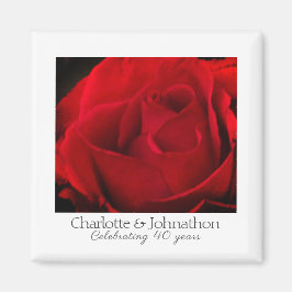 Traditionelle rote Rose 40. Hochzeitstag Magnet