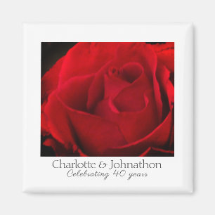 Traditionelle rote Rose 40. Hochzeitstag Magnet
