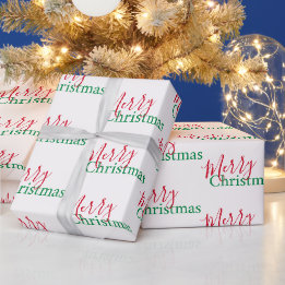 Traditionelle rote und grüne frohe Weihnachten Geschenkpapier
