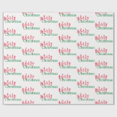 Traditionelle rote und grüne frohe Weihnachten Geschenkpapier (Flach)