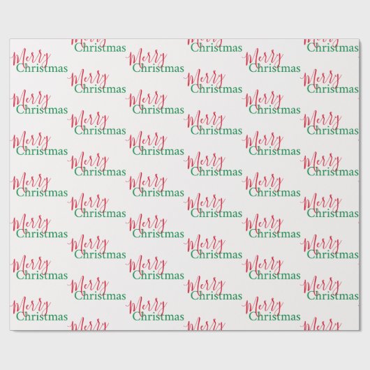 Traditionelle rote und grüne frohe Weihnachten Geschenkpapier (Flach)