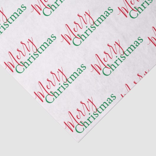 Traditionelle rote und grüne frohe Weihnachten Seidenpapier (Detail)