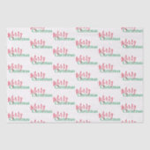 Traditionelle rote und grüne frohe Weihnachten Seidenpapier (Vorderseite)