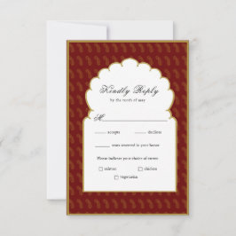 Traditionelle RSVP-Karte für indische Hochzeiten i RSVP Karte
