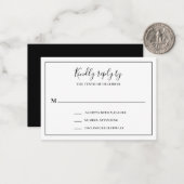 Traditionelle RSVP-Karte für Schwarz-Weiß-Mini-Hoc Mitteilungskarte (Vorderseite/Rückseite Beispiel)