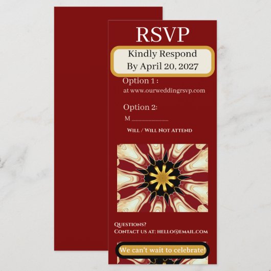 Traditionelle RSVP-Suite | Crimson & Cream Starbur (Vorne/Hinten)