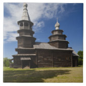 Traditionelle russisch-orthodoxe Holzkirche Fliese (Vorderseite)