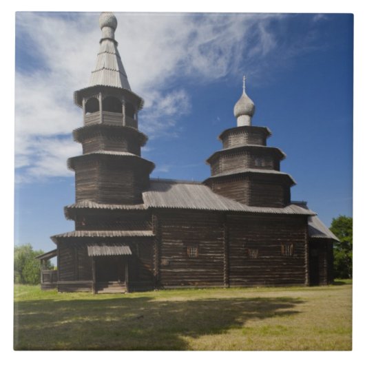 Traditionelle russisch-orthodoxe Holzkirche Fliese (Vorderseite)
