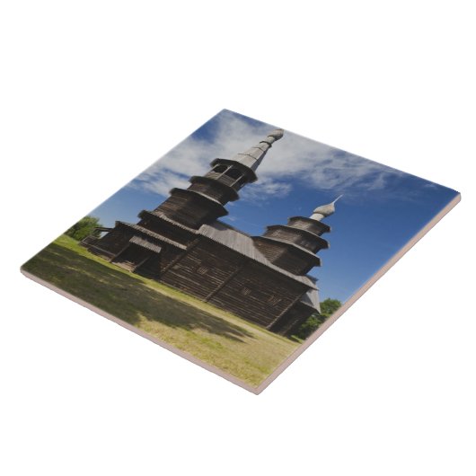 Traditionelle russisch-orthodoxe Holzkirche Fliese (Seite)