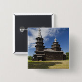Traditionelle russisch-orthodoxe Kirche aus Holz Button (Vorne & Hinten)