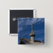 Traditionelle russisch-orthodoxe Kirche aus Holz Button (Vorne & Hinten)