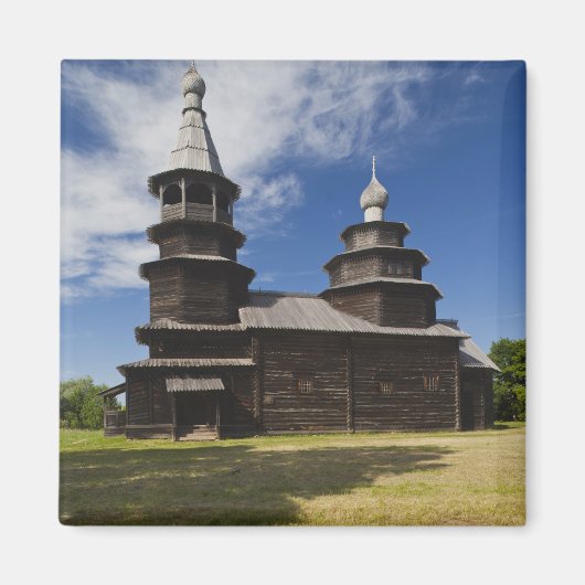 Traditionelle russisch-orthodoxe Kirche aus Holz Magnet (Vorne)