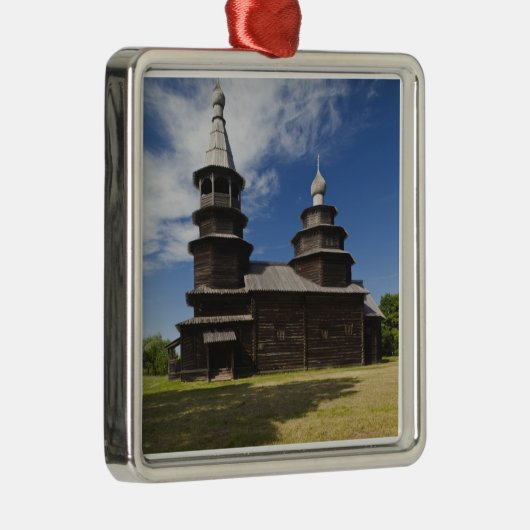 Traditionelle russisch-orthodoxe Kirche aus Holz Ornament Aus Metall (Rechts)