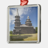 Traditionelle russisch-orthodoxe Kirche aus Holz Ornament Aus Metall (Links)