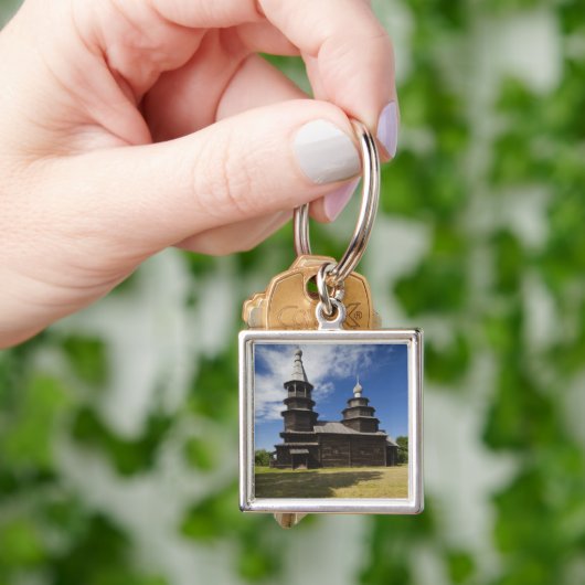 Traditionelle russisch-orthodoxe Kirche aus Holz Schlüsselanhänger (Hand)