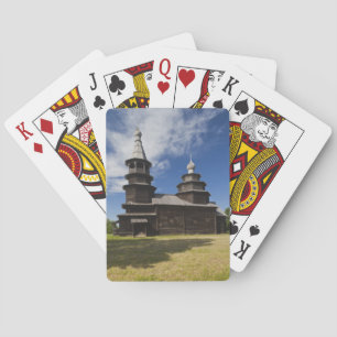 Traditionelle russisch-orthodoxe Kirche aus Holz Spielkarten