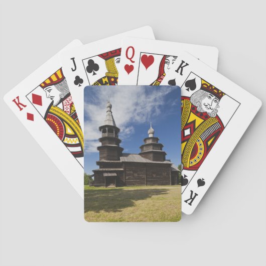Traditionelle russisch-orthodoxe Kirche aus Holz Spielkarten (Rückseite)