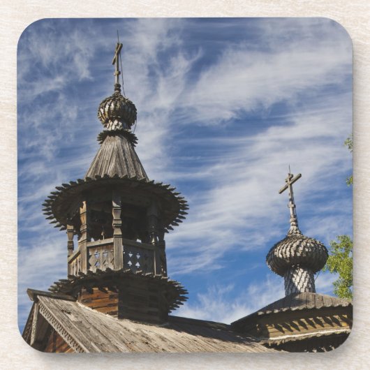 Traditionelle russisch-orthodoxe Kirche aus Holz Untersetzer (Vorderseite)