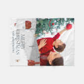 Traditionelle rustikale 1 Foto Winter Frohe Weihna Fleecedecke (Vorderseite (Horizontal))