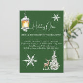 Traditionelle rustikale frohe Weihnachten Einladung (Stehend Vorderseite)
