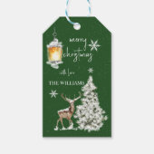 Traditionelle rustikale frohe Weihnachten Geschenkanhänger (Vorderseite)