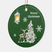 Traditionelle rustikale frohe Weihnachten Keramik Ornament (Links)