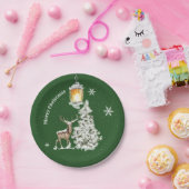 Traditionelle rustikale frohe Weihnachten Pappteller (Party)