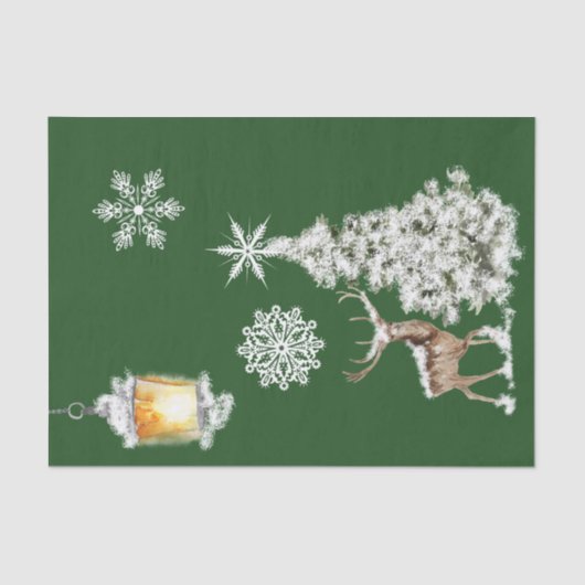 Traditionelle rustikale frohe Weihnachten Seidenpapier (Vorderseite)