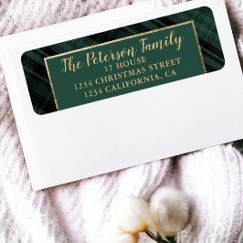 Traditionelle rustikale Grün- und Gold-Karierte We