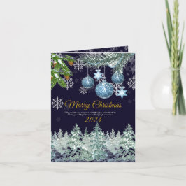 Traditionelle rustikale Marine blau Frohe Weihnach Feiertagskarte