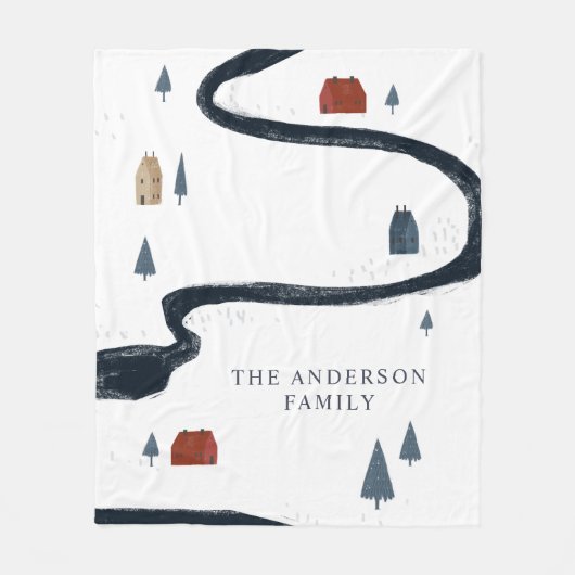 Traditionelle Rustikale Marine Roten Winter Frohe Fleecedecke (Vorderseite)