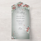 Traditionelle Rustikale Winter Holly Berries Kein  All In One Einladung (Innen Boden)