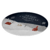 Traditionelle rustikale Winterdekoration Weihnacht Schneidebrett (Ecke)