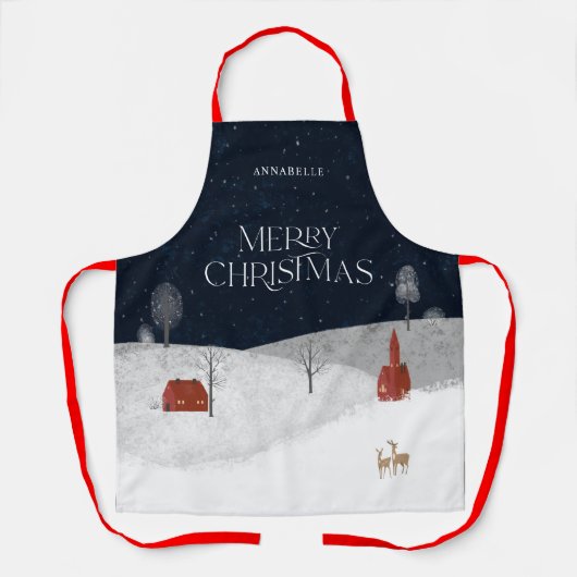 Traditionelle rustikale Winterdekoration Weihnacht Schürze (Vorderseite)
