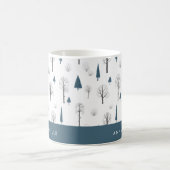 Traditionelle rustikale Winterwald blauer Weihnach Kaffeetasse (Mittel)