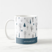 Traditionelle rustikale Winterwald blauer Weihnach Kaffeetasse (Links)