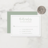 Traditionelle Sage Green Mini Wedding RSVP Karte (Vorderseite/Rückseite Beispiel)