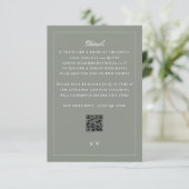 Traditionelle Salbeigrüne QR-Code-Details Begleitkarte (Stehend Vorderseite)