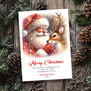 Traditionelle Santa-Rudolph-Szene - Weihnachtsgrüß Feiertagskarte