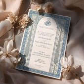 Traditionelle Saphir Cream Iznik Tile Muslime Einladung