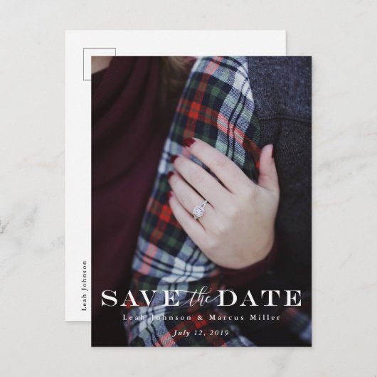 Traditionelle Save the Date Postkarte (Vorne/Hinten)