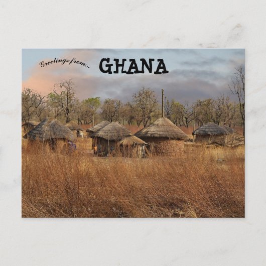Traditionelle Schlammhütten in Ghana Postkarte (Vorderseite)