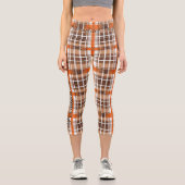 Traditionelle schottische Plaid in Browns and Oran Capri Leggings (Vorderseite)
