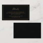 Traditionelle Schwarz-Gold-Hochzeit Begleitkarte (Vorne/Hinten)